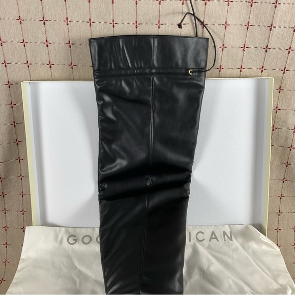 Good American “Carla” Over The Knee Black Boots Ultra High Spool Heel Sz 10 - Picture 3 of 6